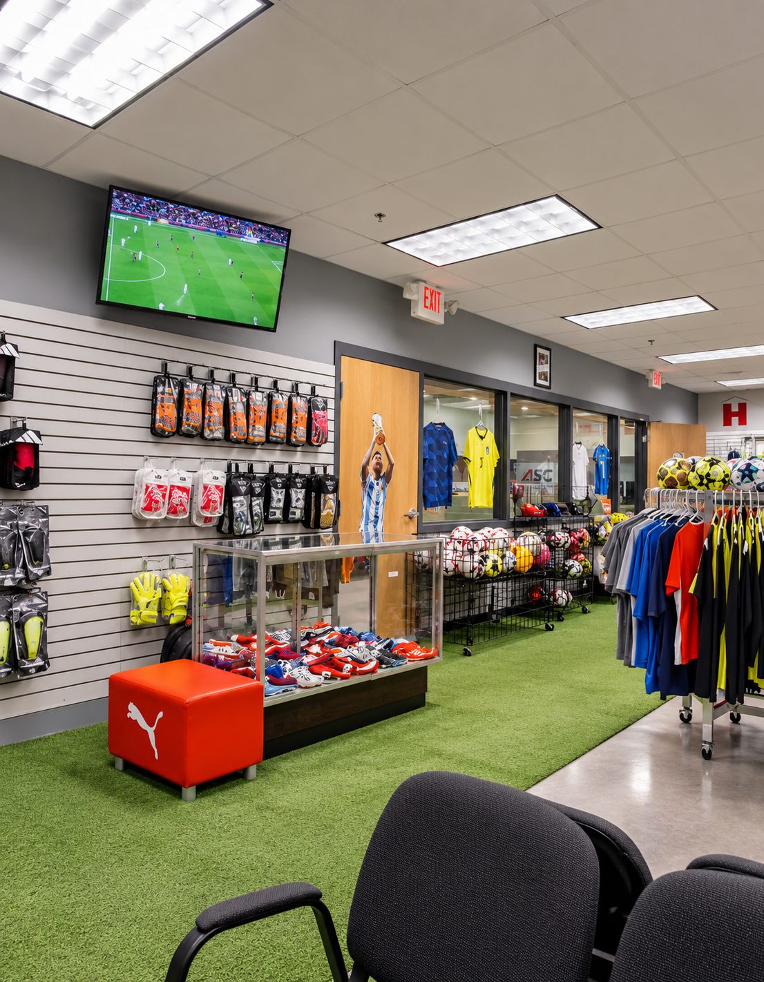 Soccer gear and jerseys in the shop at Arizona Sports Complex